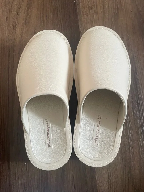 Jeffrey Campbell Cream Platform Clogs with Lug Sole - Picture 1 of 3